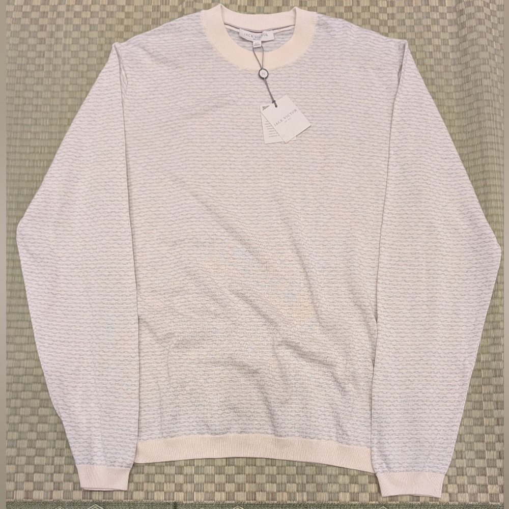 NWT Jack Victor Bartholomew Crew Cotton Silk Sweater Men's Size XL Made in Italy